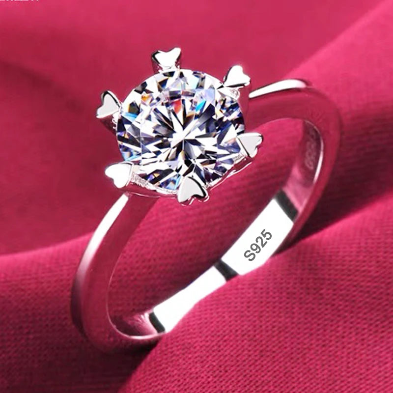 Never Fade White Gold Color Rings Women High Quality Zircon Ring Original Tibetan Silver Wedding Band Bridal Jewelry Accessories