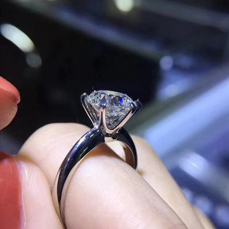 Never Fade White Gold Color Rings Women High Quality Zircon Ring Original Tibetan Silver Wedding Band Bridal Jewelry Accessories