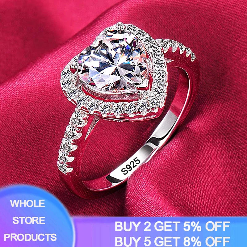 Big Promotion Authentic Tibetan Silver Rings Luxury 3 Layer White Gold Plated Wedding Band Fine Jewelry Zircon Rings for Women