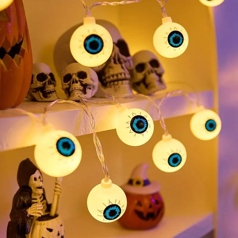 Halloween Decorations Eyeball String Lights LED Fairy Lights Spooky Horror Party Decor Battery Operated