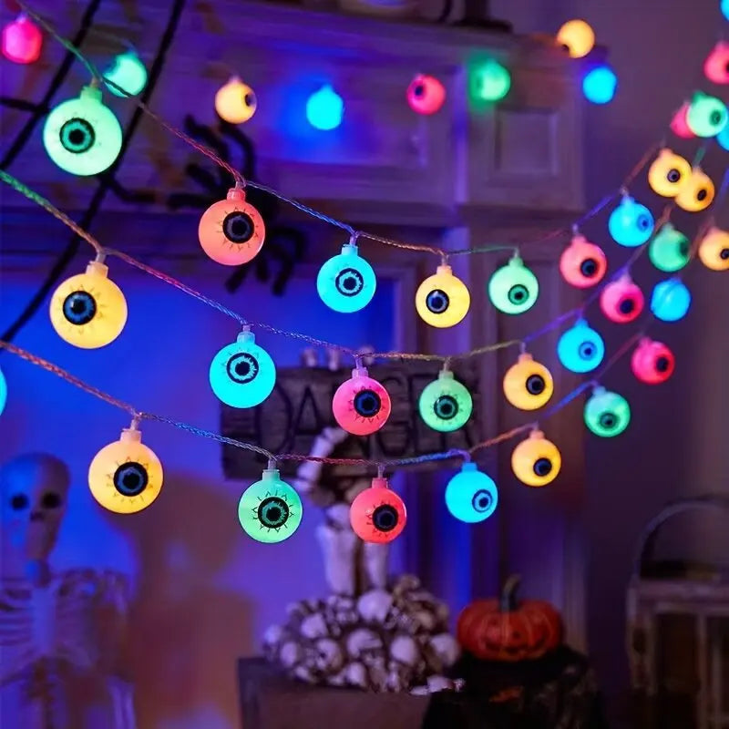 Halloween Decorations Eyeball String Lights LED Fairy Lights Spooky Horror Party Decor Battery Operated