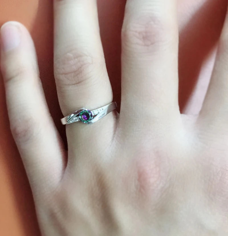 With Credentials White Gold Color Tibetan Silver Ring Classic 2.0ct Zirconia Diamand Wedding Band Women Gift Jewelry Accessories