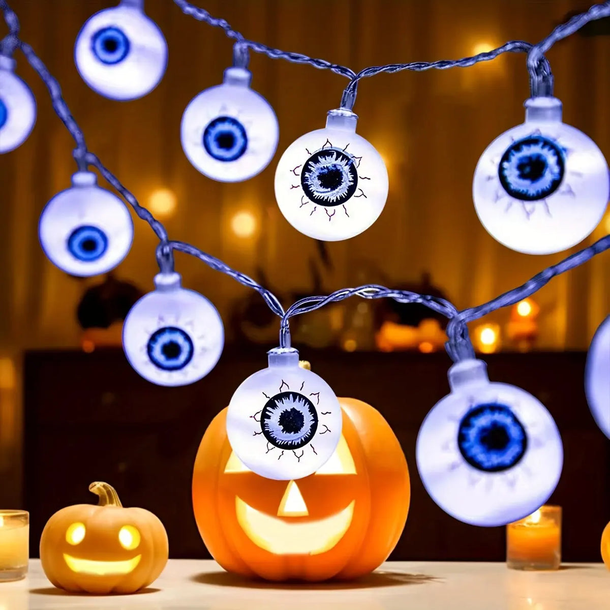 Halloween Decorations Eyeball String Lights LED Fairy Lights Spooky Horror Party Decor Battery Operated