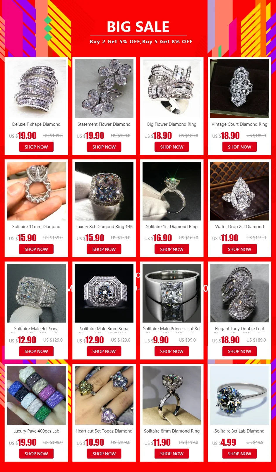 Romantic Lovers Lab Diamond Ring 925 Sterling Silver Party Wedding Band Rings for Women Men Promise Engagement Jewelry Gift